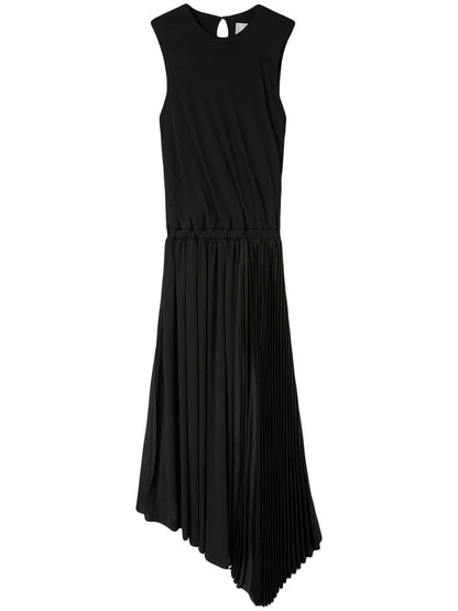 Asymmetric Pleated Maxi Dress