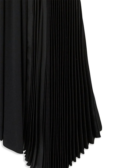 Asymmetric Pleated Maxi Dress