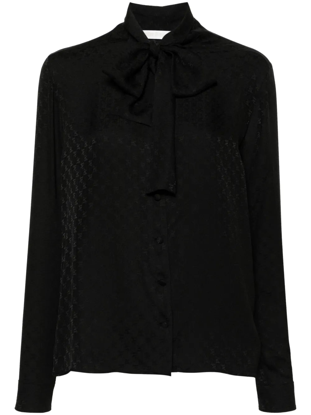 Monogram-Jacquard Silk Blouse