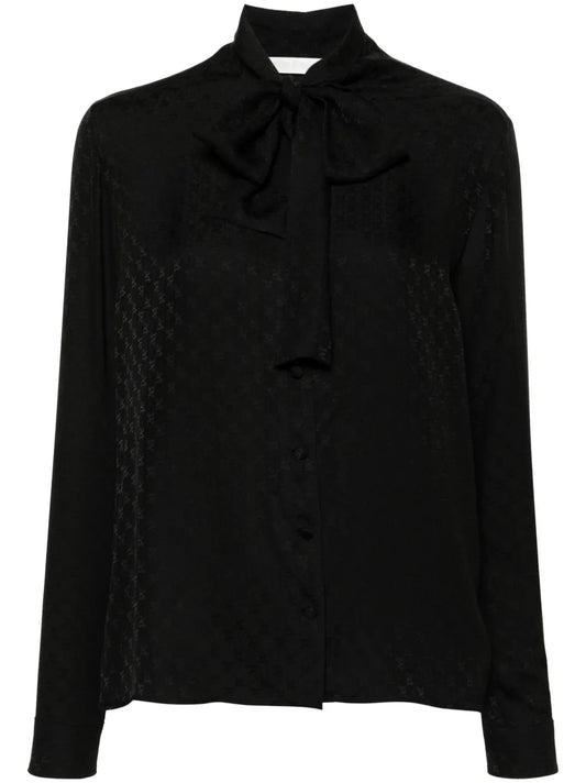 Monogram-Jacquard Silk Blouse