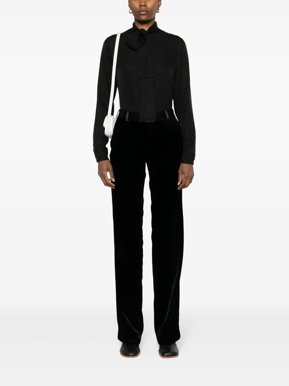 Monogram-Jacquard Silk Blouse