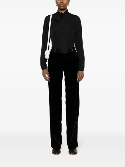 Monogram-Jacquard Silk Blouse