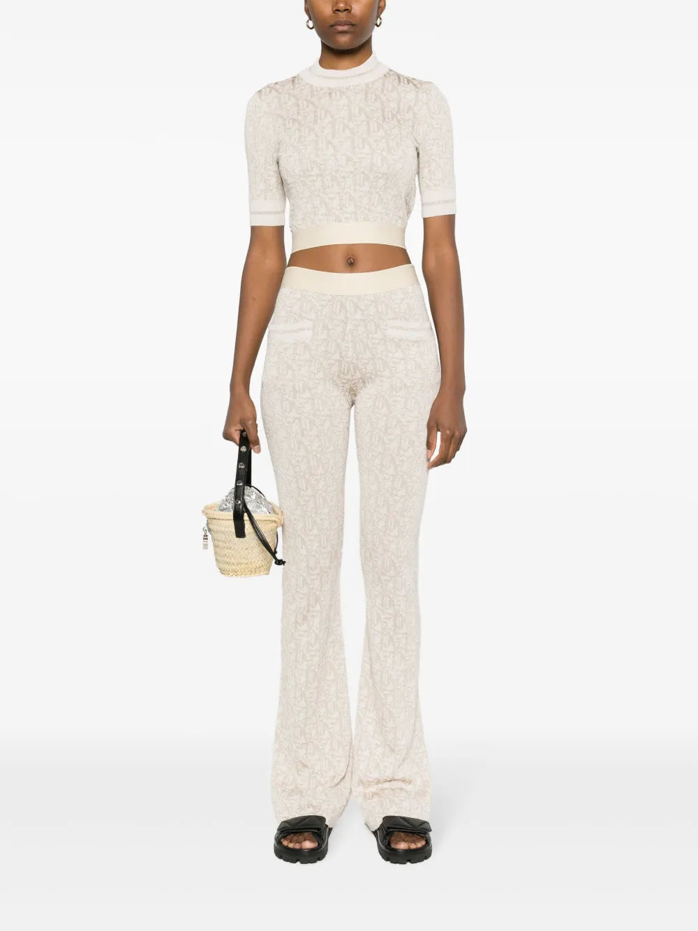 Monogram-Jacquard Knitted Crop Top