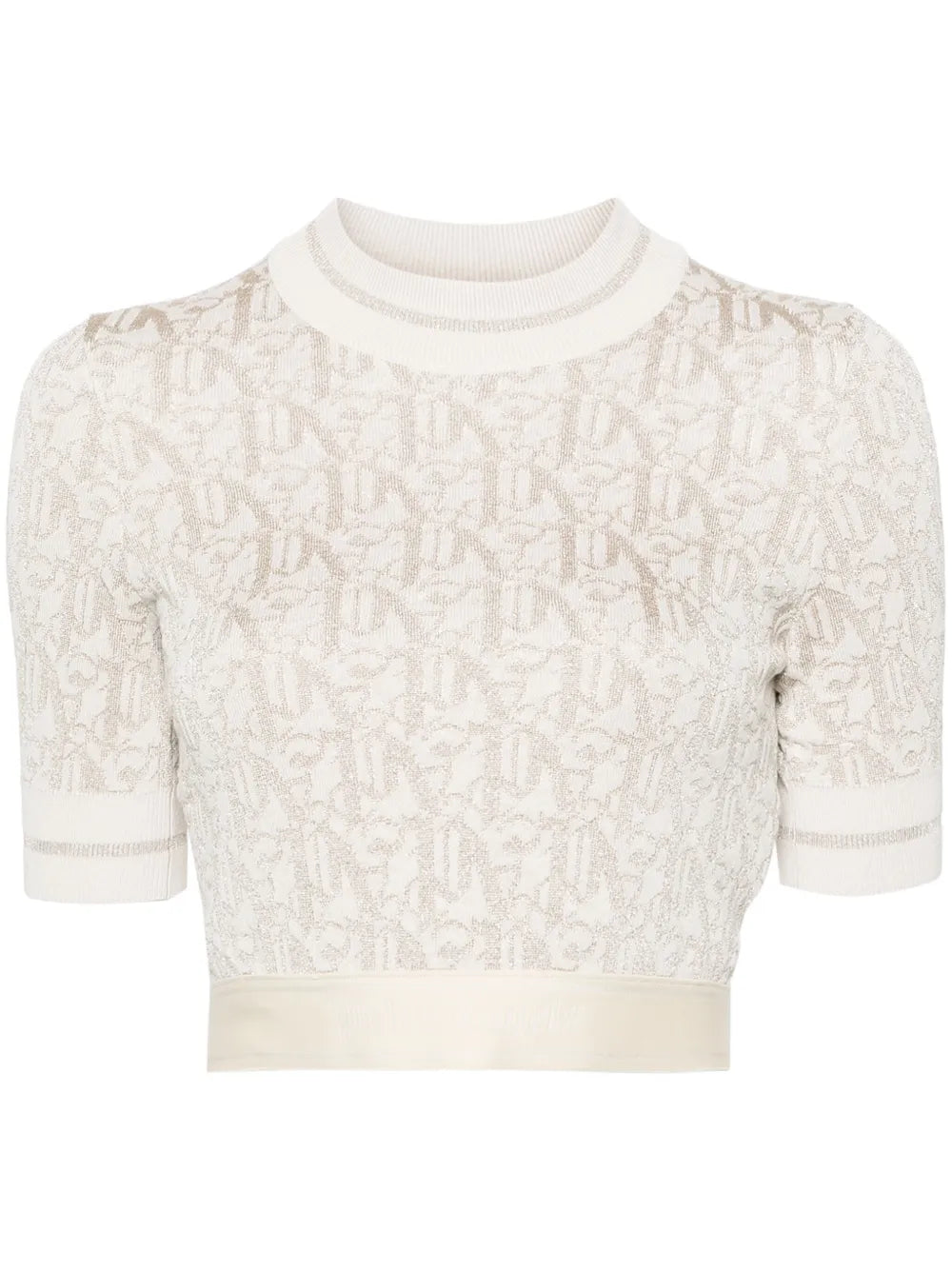Monogram-Jacquard Knitted Crop Top