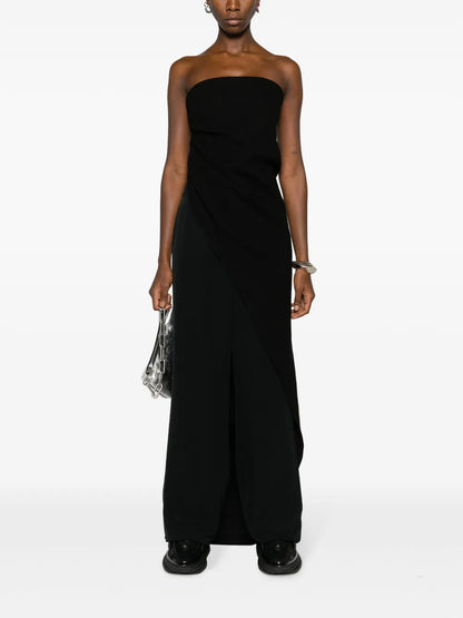 Strapless Asymmetric Virgin Wool Top