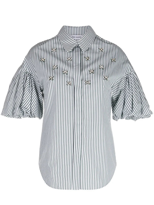 Striped Crystal-Embellished Shirt