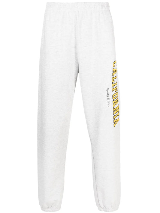 Text-Print Cotton-Blend Pants