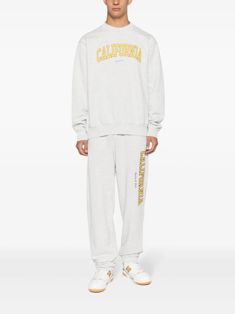 Text-Print Cotton-Blend Pants