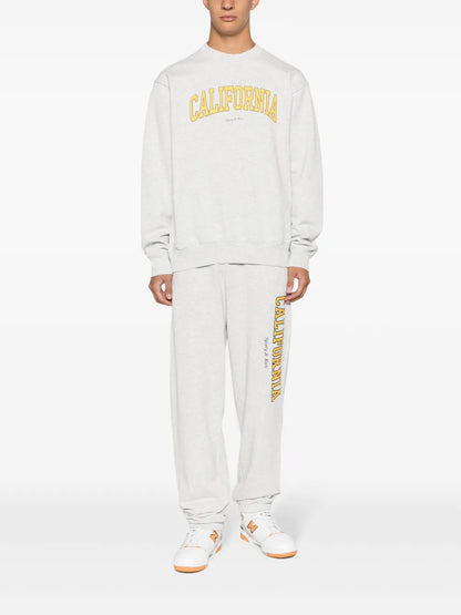 Text-Print Cotton-Blend Pants