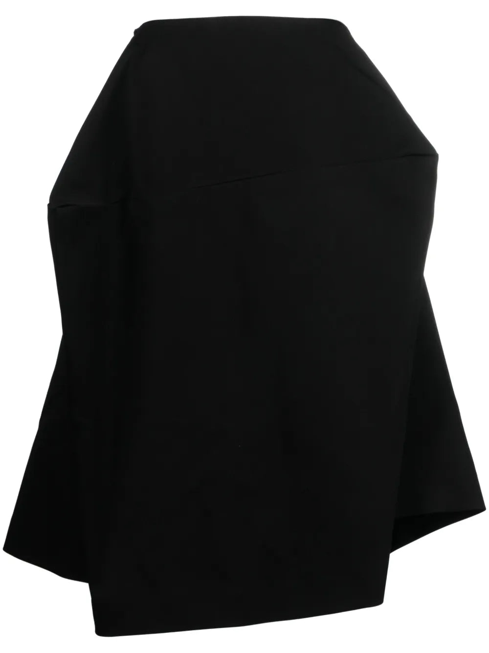 Asymmetric Wool Midi Skirt