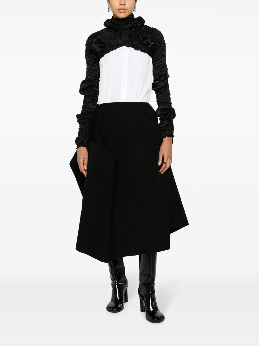 Asymmetric Wool Midi Skirt