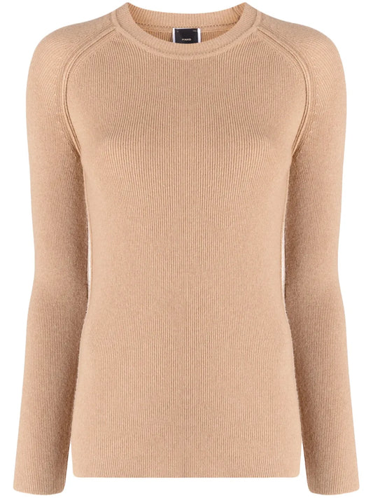 Logo-Plaque Ribbed-Knit Jumper