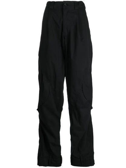 Button-Up Cotton-Blend Trousers