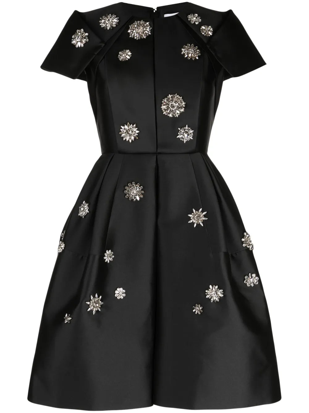Crystal-Embellished Short-Sleeve Dress