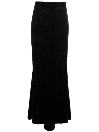 Faux-Shearling Maxi Skirt
