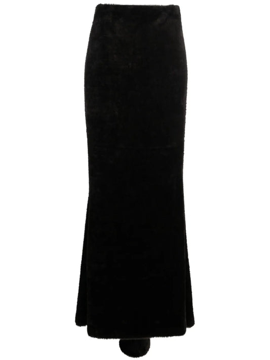 Faux-Shearling Maxi Skirt