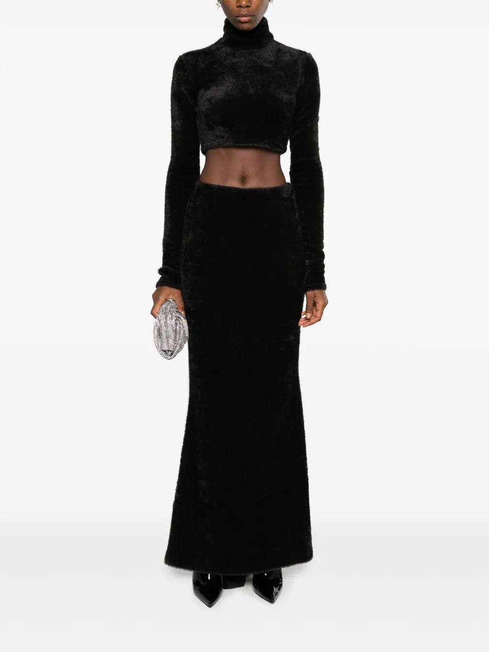 Faux-Shearling Maxi Skirt
