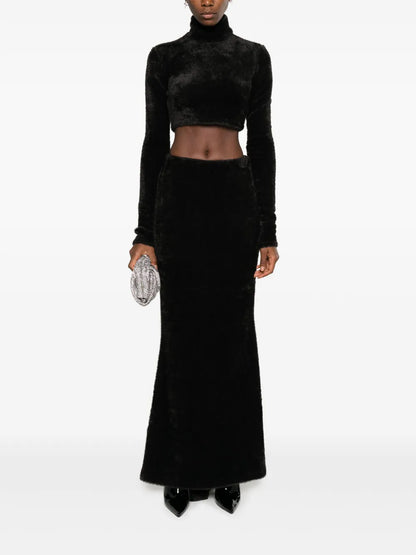Faux-Shearling Maxi Skirt