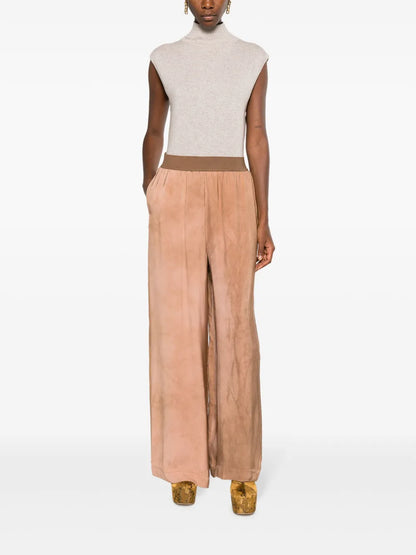Elasticated Waistband Wide-Leg Trousers