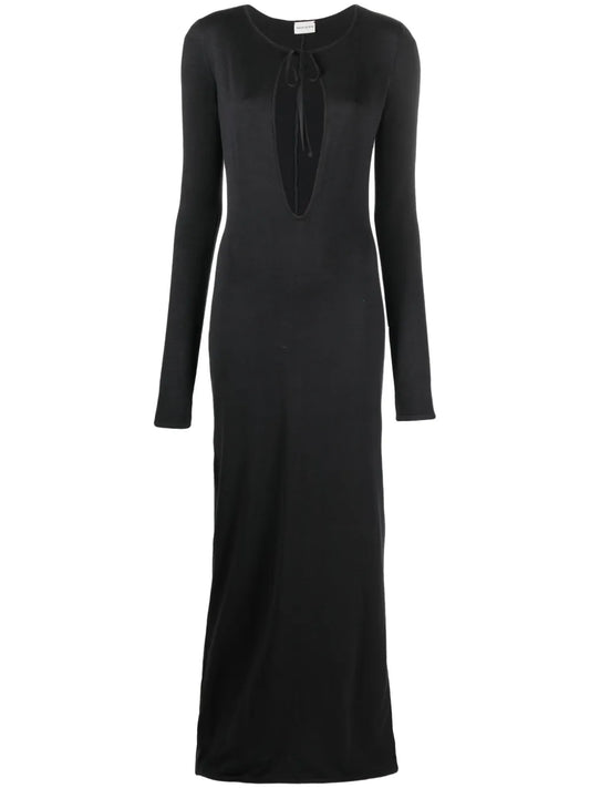 Cut-Out Silk Maxi Dress