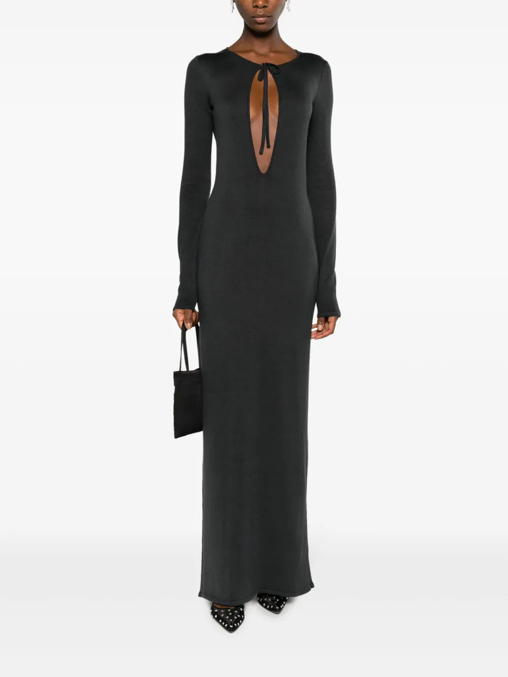 Cut-Out Silk Maxi Dress