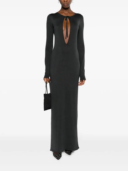Cut-Out Silk Maxi Dress