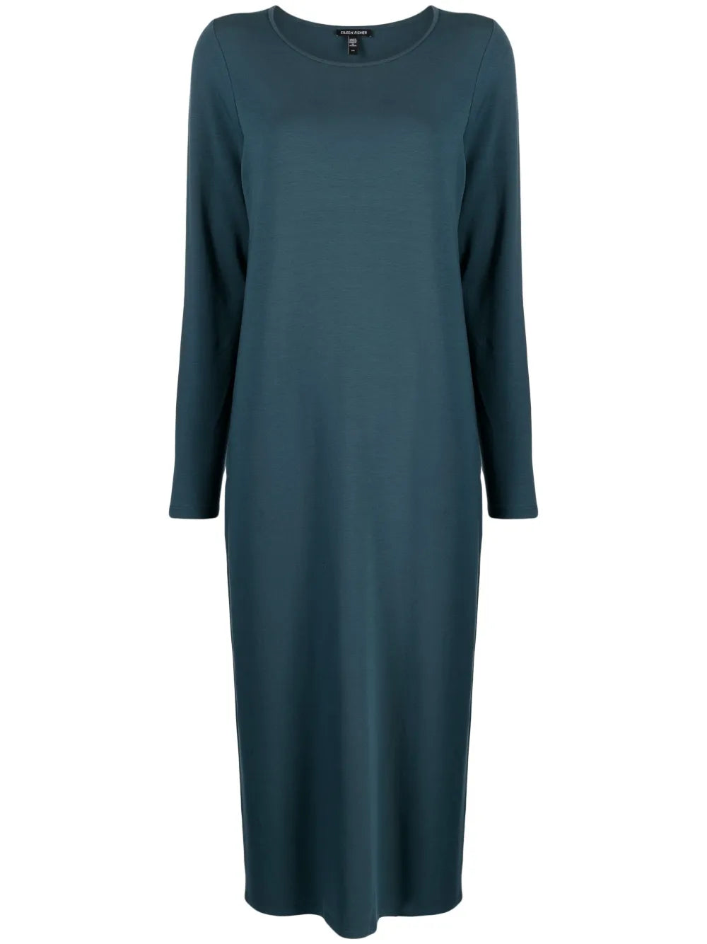 Crew-Neck Shift Midi Dress