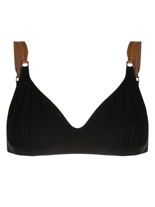 Triangle-Shape Clasp-Fastening Bikini Top