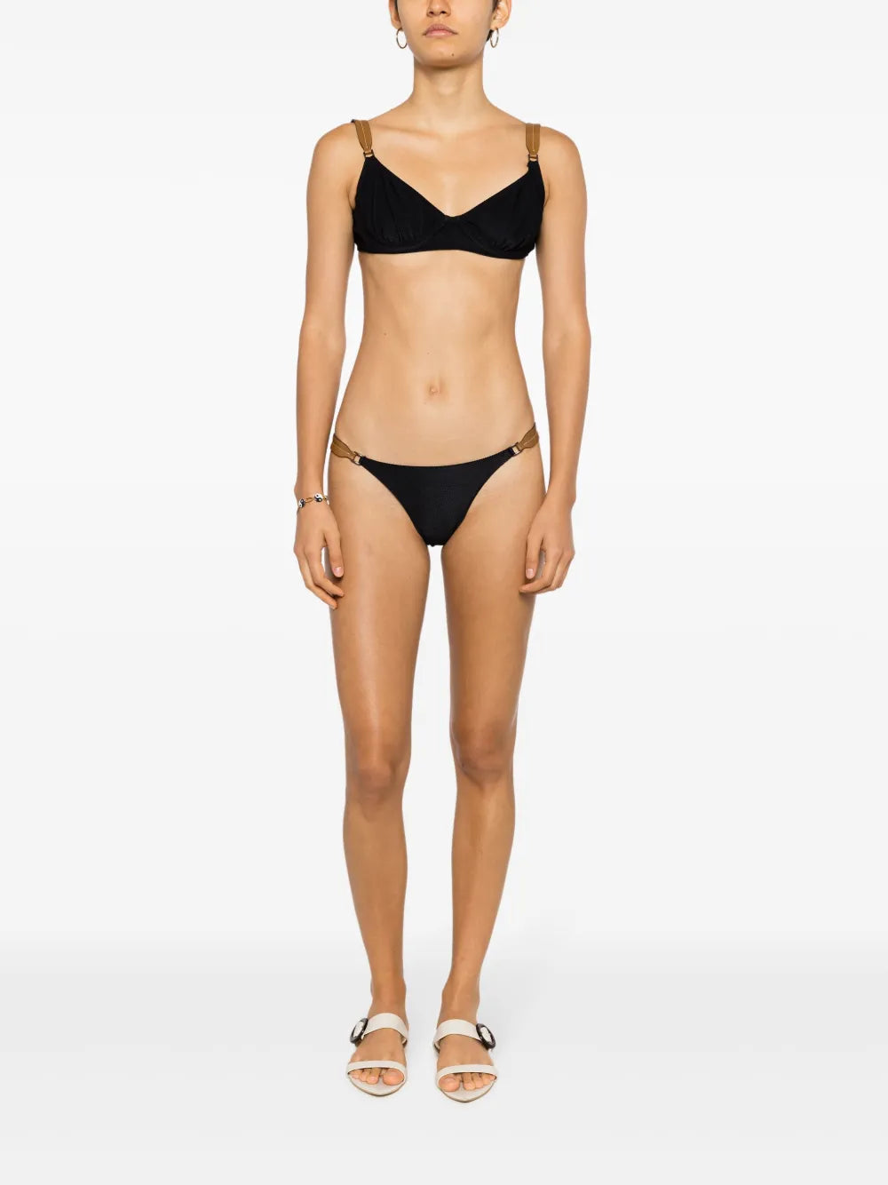 Triangle-Shape Clasp-Fastening Bikini Top