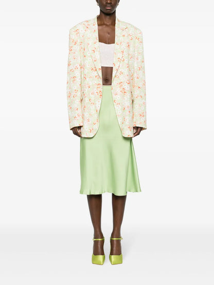 Floral-Print Crepe Blazer