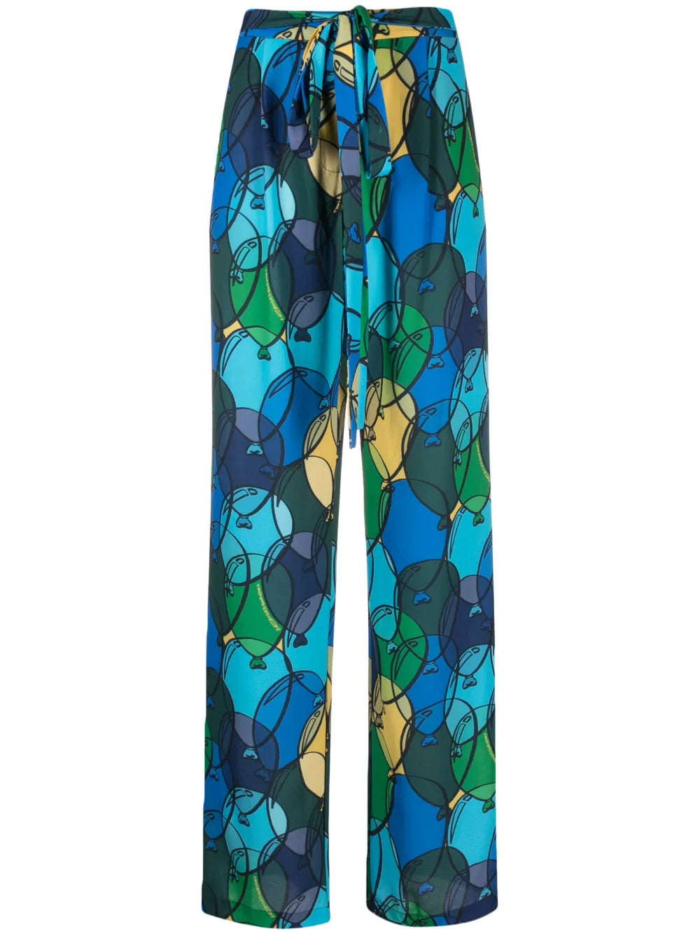 Balloon-Print Palazzo Pants