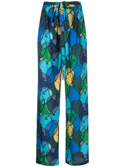 Balloon-Print Palazzo Pants