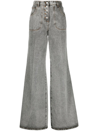 Embroidered Flared Jeans