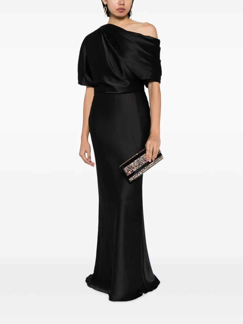 Off-Shoulder Draped-Detail Gown