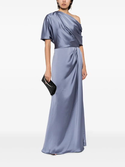 Off-Shoulder Draped-Detail Gown