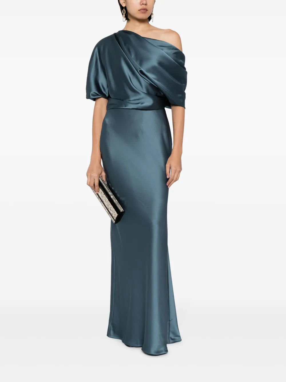 Off-Shoulder Draped-Detail Gown