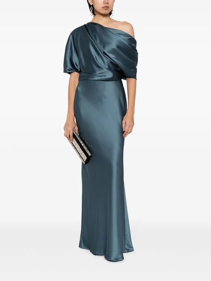 Off-Shoulder Draped-Detail Gown