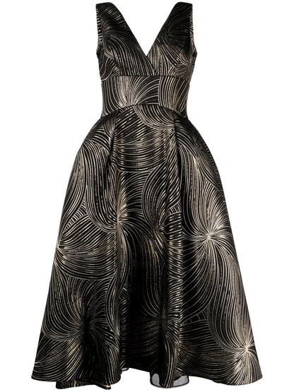 Jacquard Sleeveless Midi Dress