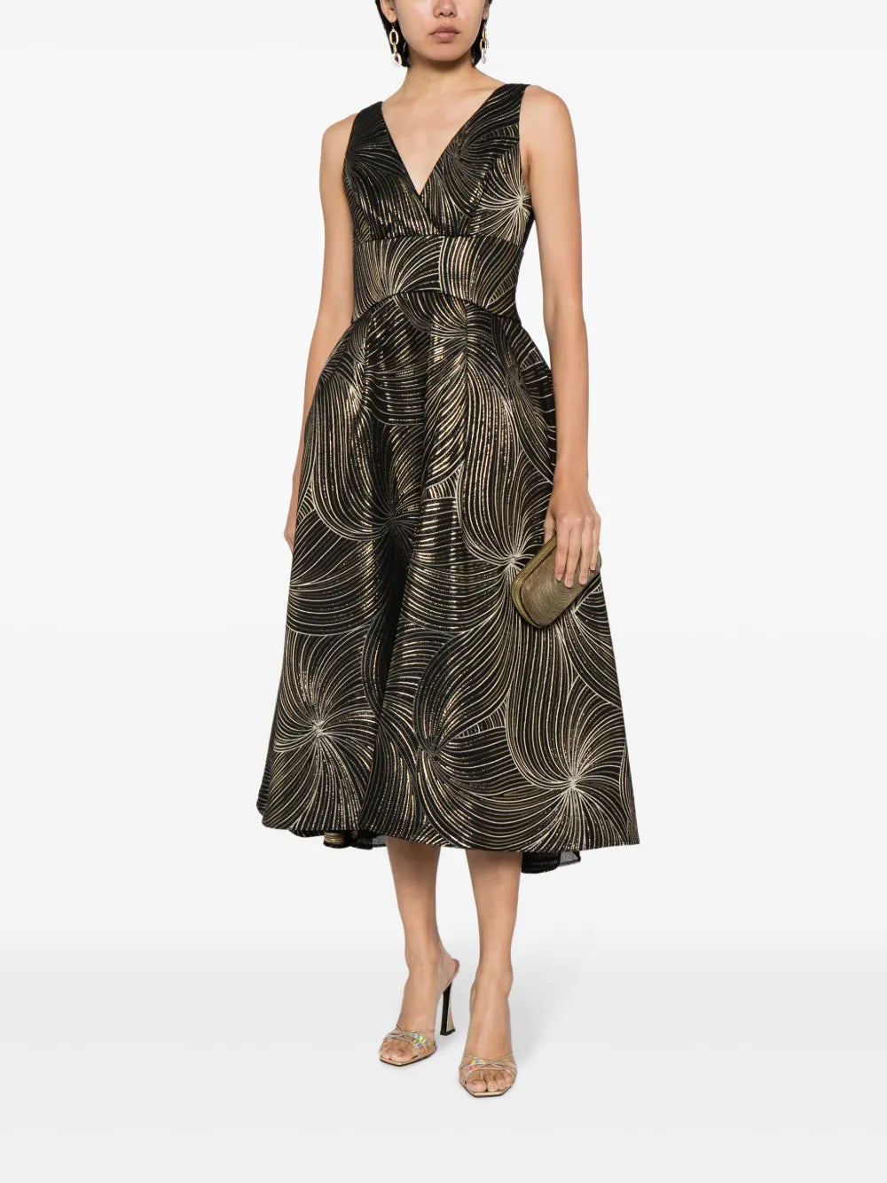 Jacquard Sleeveless Midi Dress