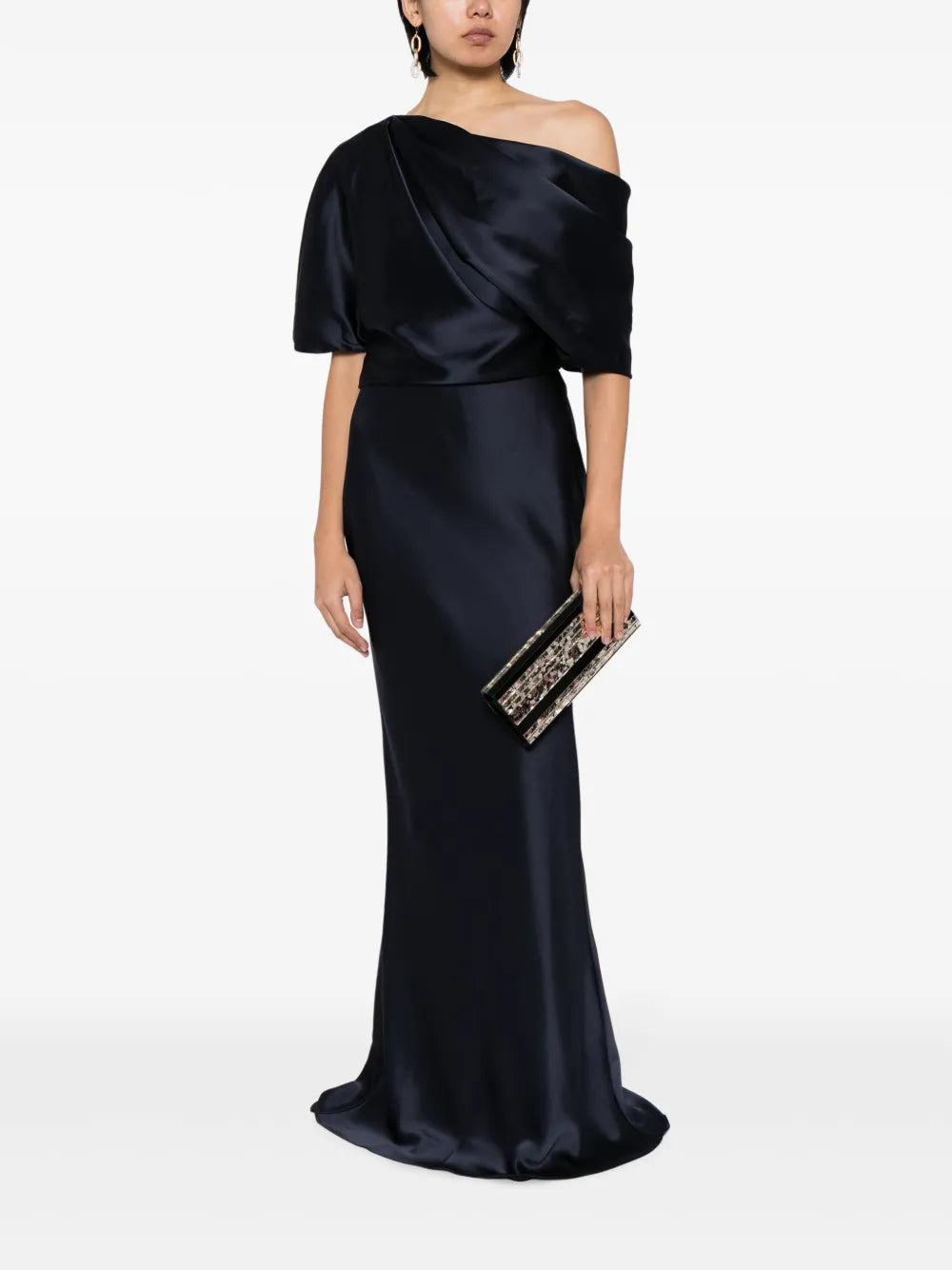 Off-Shoulder Draped-Detail Gown