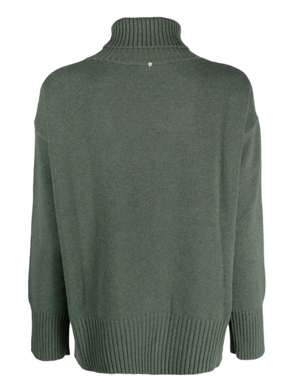 Roll-Neck Piped-Trim Detail Jumper