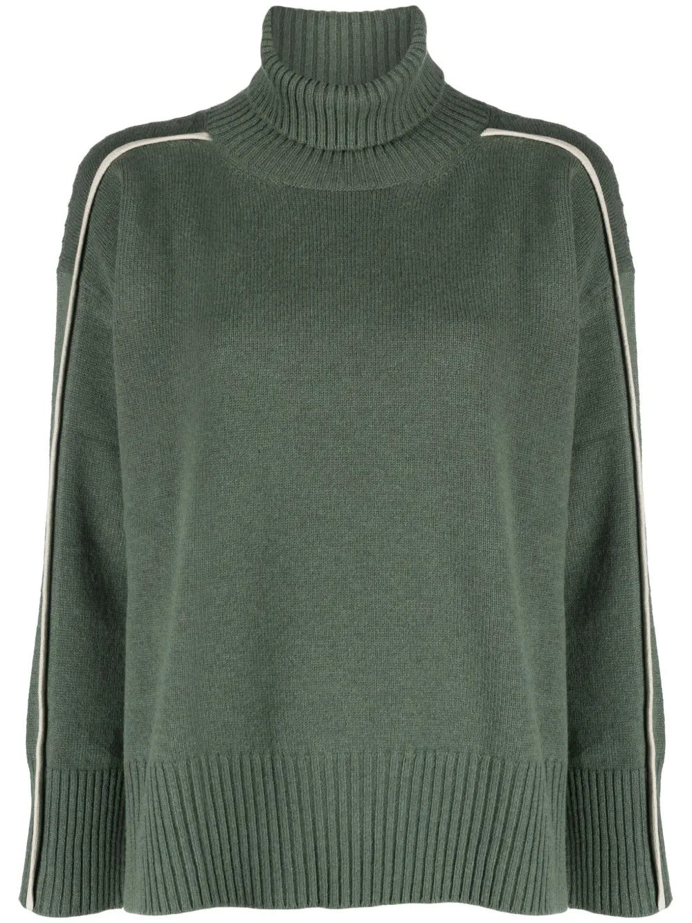 Roll-Neck Piped-Trim Detail Jumper