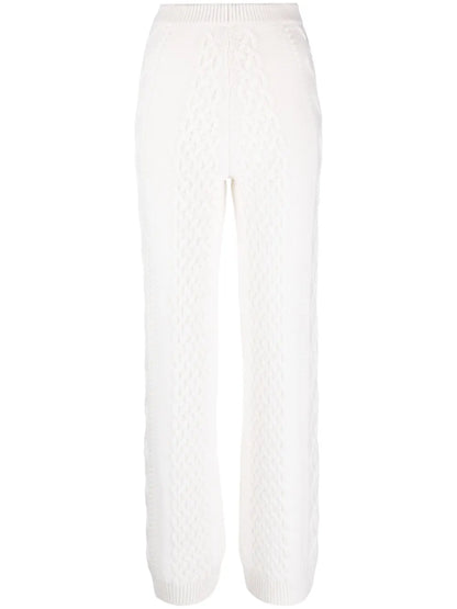 Cable-Knit Straight-Leg Trousers