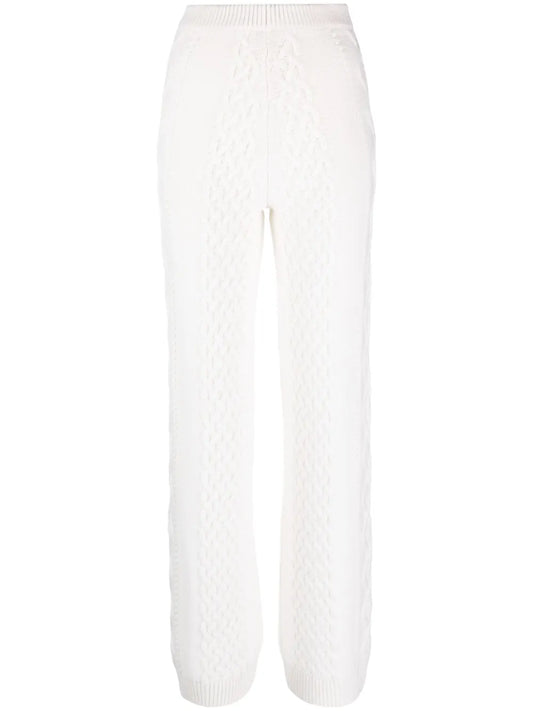 Cable-Knit Straight-Leg Trousers