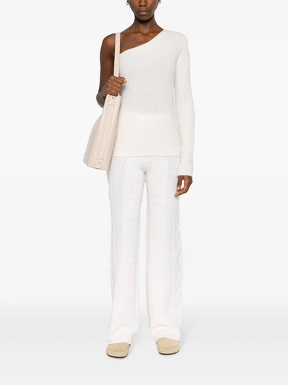 Cable-Knit Straight-Leg Trousers