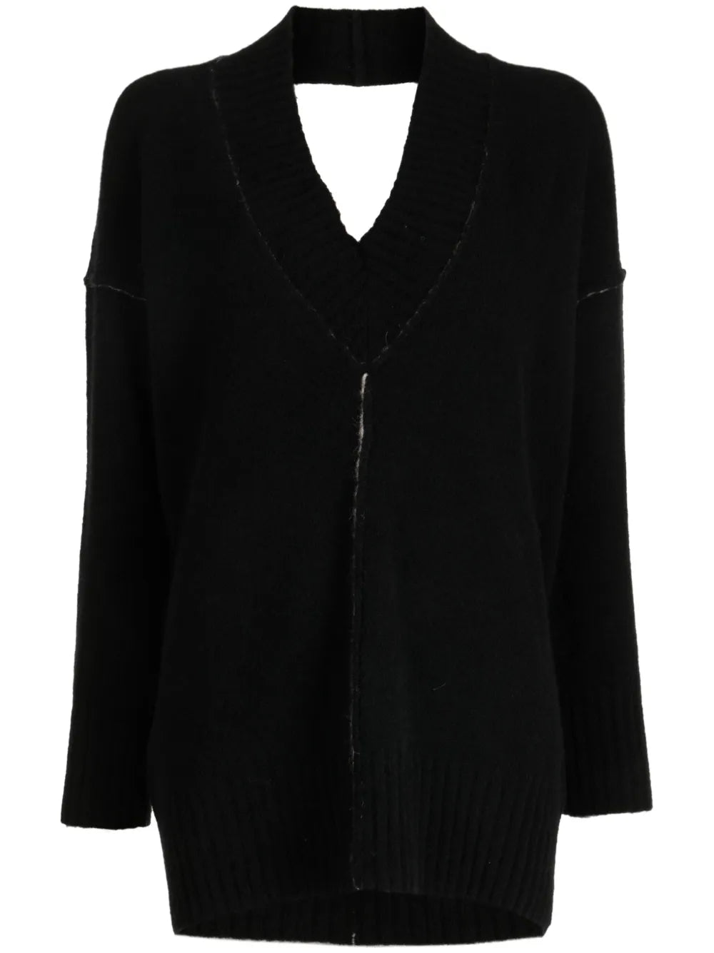 Open-Back V-Neck Jumper