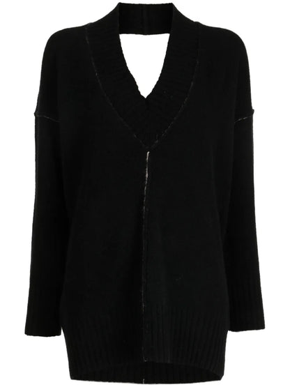 Open-Back V-Neck Jumper