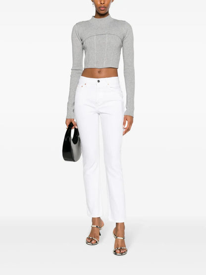 Mid-Rise Tapered Jeans