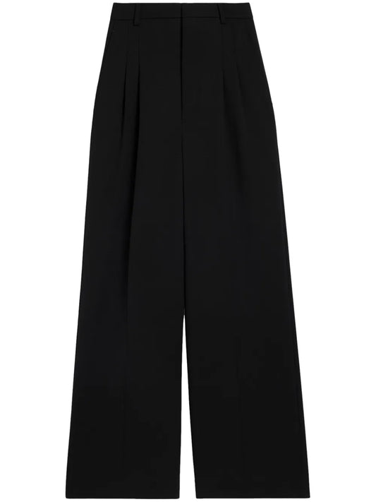 Wide-Leg Tailored Wool Trousers