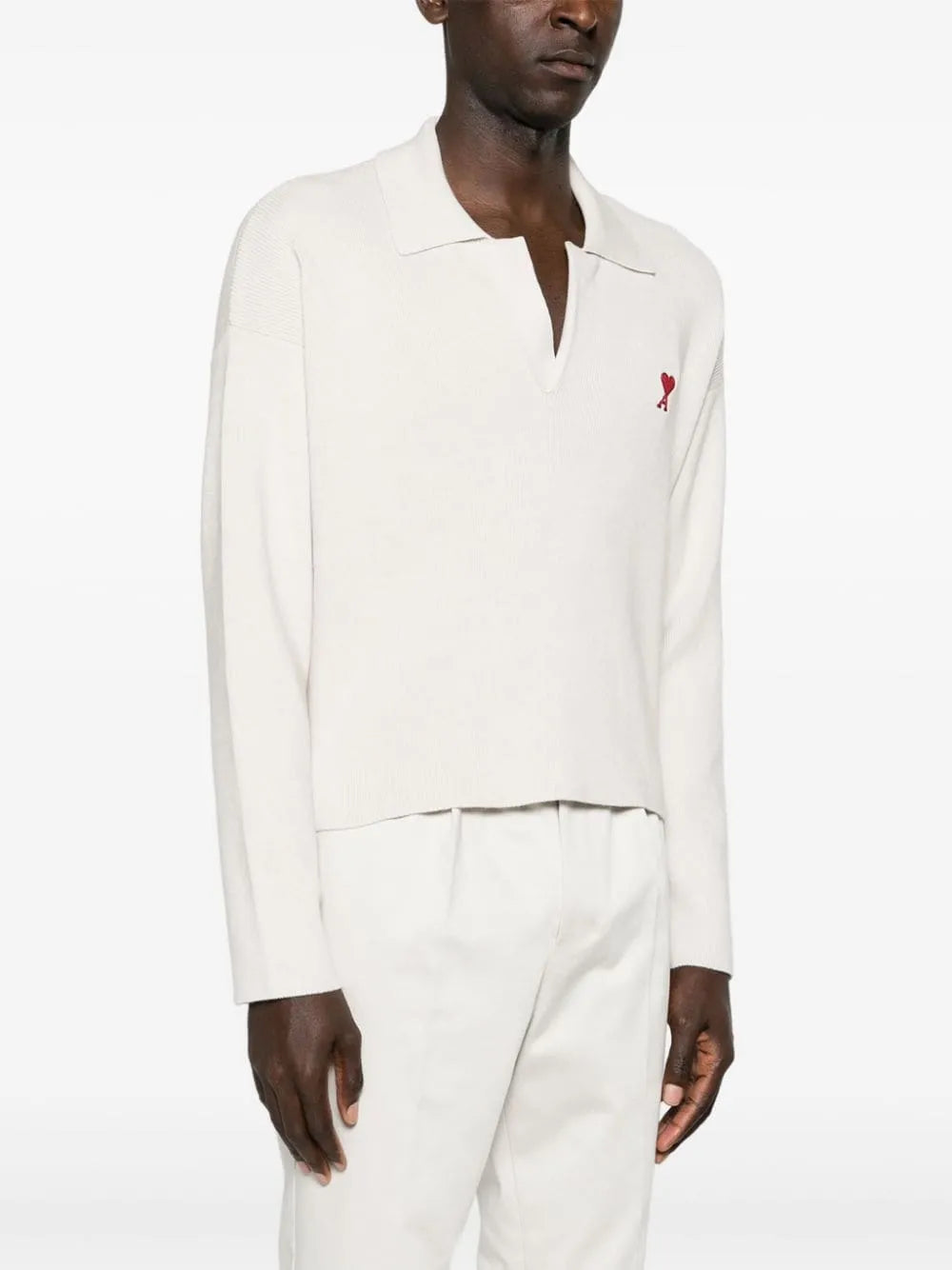 Spread-Collar Ribbed Jumper
